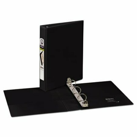AVERY DENNISON Avery, MINI SIZE DURABLE VIEW BINDER WITH ROUND RINGS, 3 RINGS, 1in CAPACITY, 8.5 X 5.5, BLACK 17167